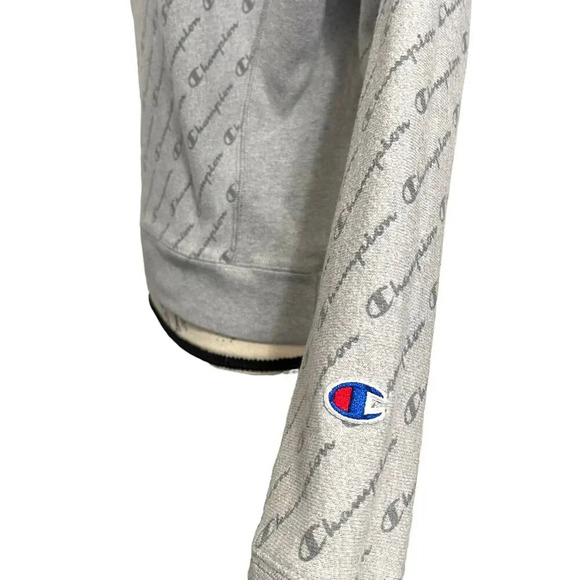 Vintage Champion Reverse Weave Logo Allover Y2K Sweater retro Size Medium - Picture 6 of 9